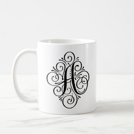 Persoonlijk Monogram Swash Sierstuk Koffiemok (Links)