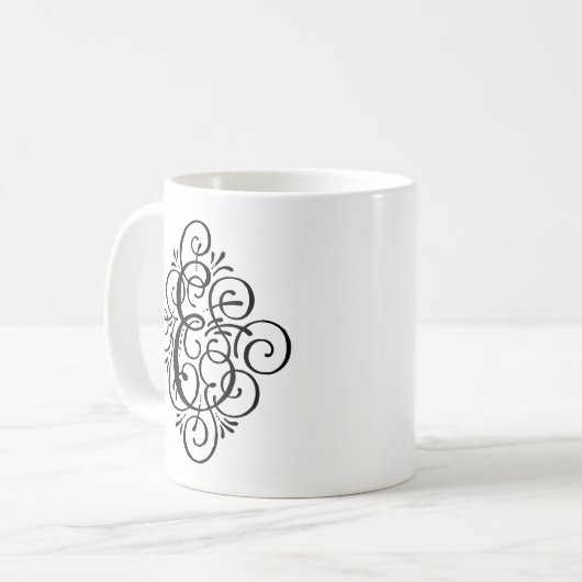 Persoonlijk Monogram Swash Sierstuk Koffiemok (Voorkant links)