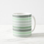 Persoonlijk monogram 'Tinten van Groen' gestreept Koffiemok (Voorkant rechts)
