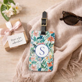 Persoonlijk monogram tropisch reisgeschenk bagagelabel