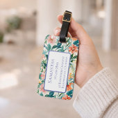 Persoonlijk monogram tropisch reisgeschenk bagagelabel