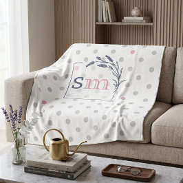 Persoonlijk Monogram Trouwcadeau Koppel Bruid Fleece Deken