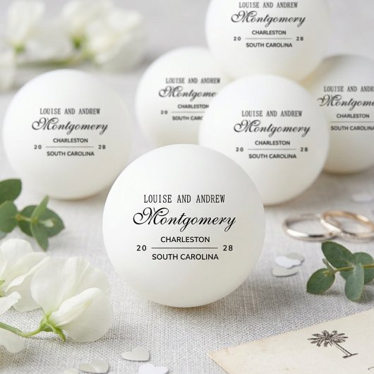 Persoonlijk Monogram Trouwfeest Pingpongbal