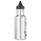 Persoonlijk monogram trouwgetuige cadeau zwart waterfles (Links)