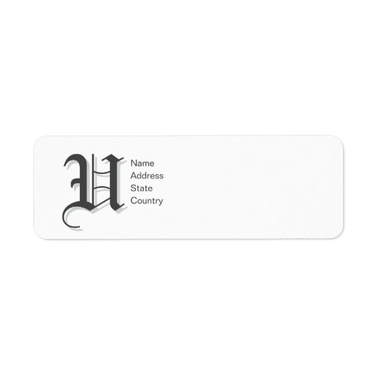 Persoonlijk Monogram U Retouradreslabel Etiket (Voorkant)
