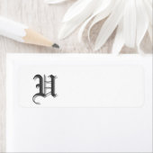 Persoonlijk Monogram U Retouradreslabel Etiket (Insitu)