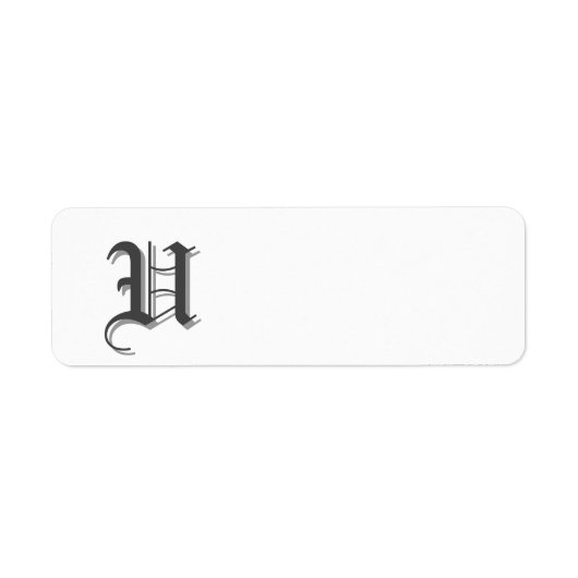 Persoonlijk Monogram U Retouradreslabel Etiket (Voorkant)