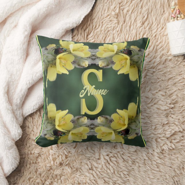 Persoonlijk Monogram Uw Initiële Naam Mullein Kussen (Deken)