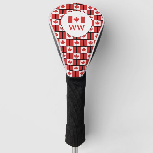 Persoonlijk monogram van de CANADA-vlag Golfheadcover (Voorkant)