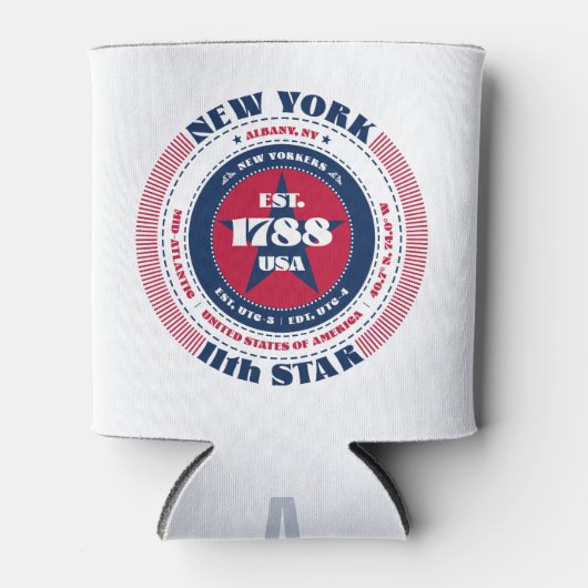 Persoonlijk monogram van de staat New York Pride Blikjeskoeler (Voorkant)