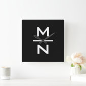  persoonlijk monogram vierkante klok (Huis)
