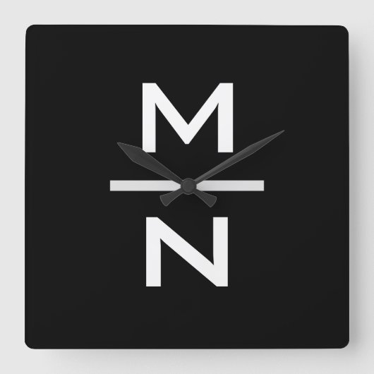  persoonlijk monogram vierkante klok (Voorkant)