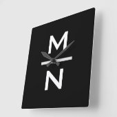 persoonlijk monogram vierkante klok (Hoek)