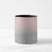 Persoonlijk monogram vintage glitters glans roze s mok (Midden)