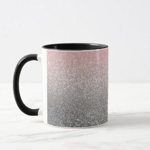 Persoonlijk monogram vintage glitters glans roze s mok