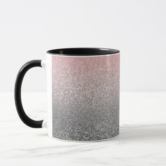 Persoonlijk monogram vintage glitters glans roze s mok (Links)