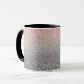 Persoonlijk monogram vintage glitters glans roze s mok (Voorkant links)
