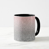 Persoonlijk monogram vintage glitters glans roze s mok (Voorkant rechts)