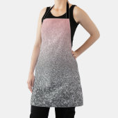 Persoonlijk monogram vintage glitters glans roze schort (Insitu)