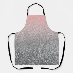 Persoonlijk monogram vintage glitters glans roze schort