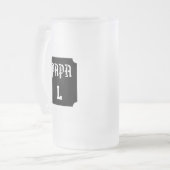 Persoonlijk monogram voor papa matglas bierpul (Voorkant links)