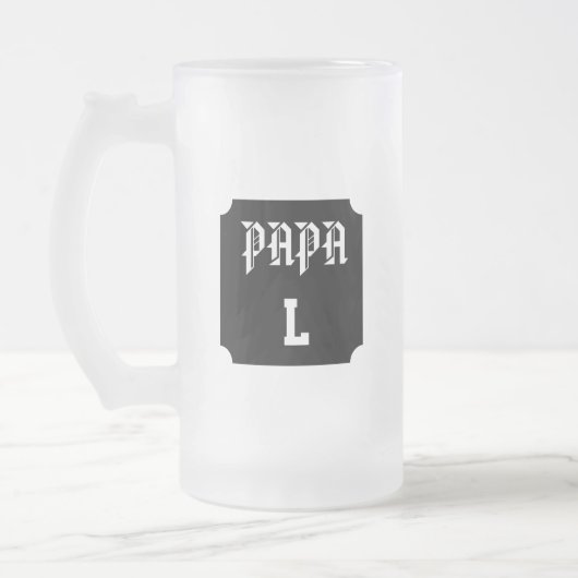 Persoonlijk monogram voor papa matglas bierpul (Links)