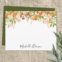 Persoonlijk Monogram Waterverf Oranje Elegant