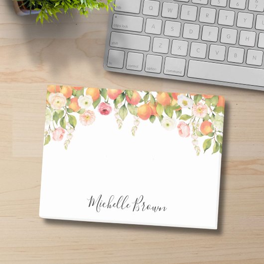 Persoonlijk Monogram Waterverf Oranje Elegant Post-it® Notes