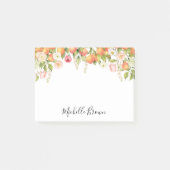Persoonlijk Monogram Waterverf Oranje Elegant Post-it® Notes (Voorkant)