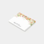 Persoonlijk Monogram Waterverf Oranje Elegant Post-it® Notes (Schuin)