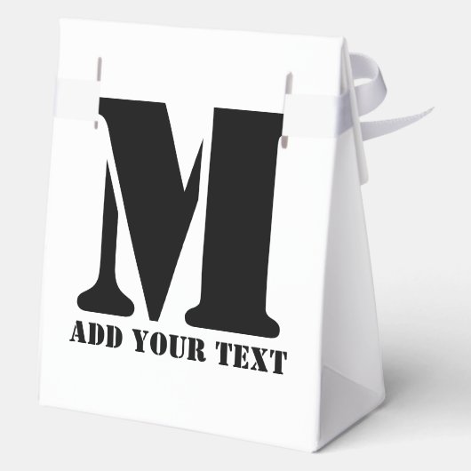 Persoonlijk Monogram Zwart Aangepast Modern Tekst Bedankdoosjes (Achterkant)