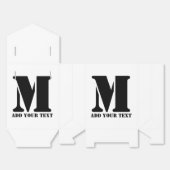Persoonlijk Monogram Zwart Aangepast Modern Tekst Bedankdoosjes (Ongevouwen)