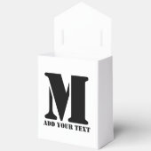 Persoonlijk Monogram Zwart Aangepast Modern Tekst Bedankdoosjes (Open)