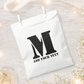 Persoonlijk Monogram Zwart Aangepast Modern Tekst Bedankzakje (Geknipt)