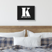 Persoonlijk Monogram Zwart Aangepast Modern Tekst Canvas Afdruk (Insitu (Slaapkamer))
