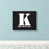 Persoonlijk Monogram Zwart Aangepast Modern Tekst Canvas Afdruk (Insitu (Houten vloer))