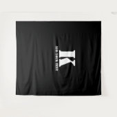 Persoonlijk Monogram Zwart Aangepast Modern Tekst Wandkleed (Voorkant (horizontaal))