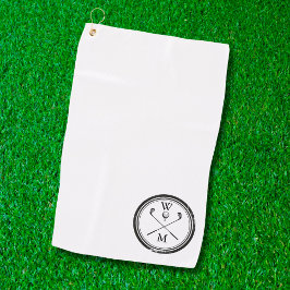 Persoonlijk Monogram Zwart en Wit Golfhanddoek