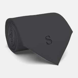 Persoonlijk monogram zwart kool grijs stropdas