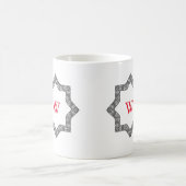 Persoonlijk monogram zwart-wit wervelend ontwerp koffiemok (Center)
