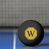 Persoonlijk monogram zwarte pingpongbal ontwerp (Net)