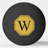 Persoonlijk monogram zwarte pingpongbal ontwerp (Achterkant)