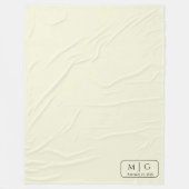 Persoonlijk monogramdatum beige fleece deken (Voorkant)