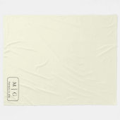 Persoonlijk monogramdatum beige fleece deken (Voorkant (Horizontaal))