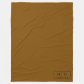 Persoonlijk monogramdatum effen bruin fleece deken (Voorkant)