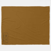 Persoonlijk monogramdatum effen bruin fleece deken (Voorkant (Horizontaal))