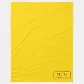 Persoonlijk monogramdatum fleece deken cadeau (Voorkant)