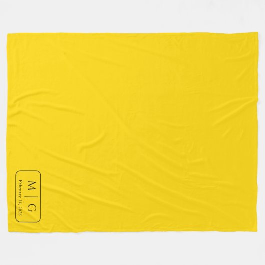 Persoonlijk monogramdatum fleece deken cadeau (Voorkant (Horizontaal))
