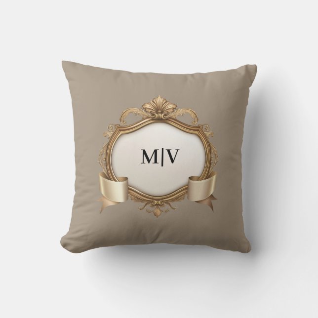 Persoonlijk monogramembleem  kussen (Voorkant)