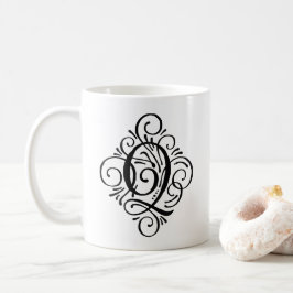 Persoonlijk Monogrammetje met Krulversiering Koffiemok